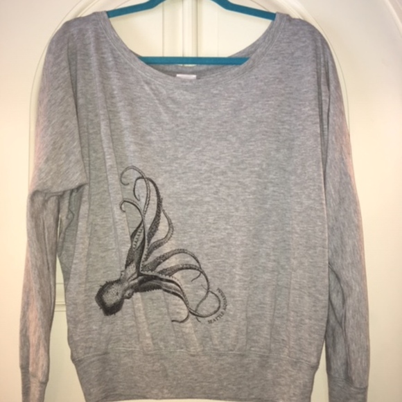 Grey Off the Shoulder Seattle Top - Picture 2 of 3